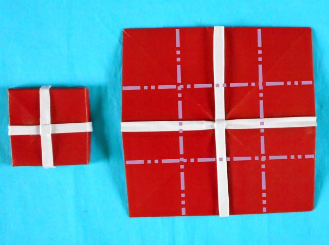 Origami cadeaudoos vouwen