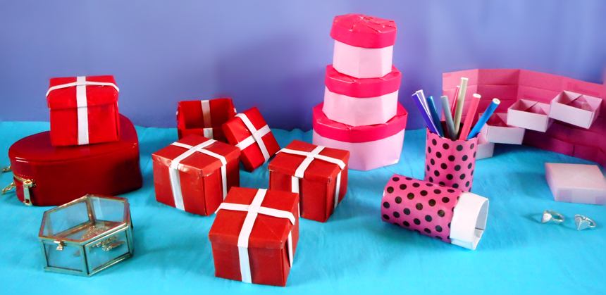 Origami gift boxes