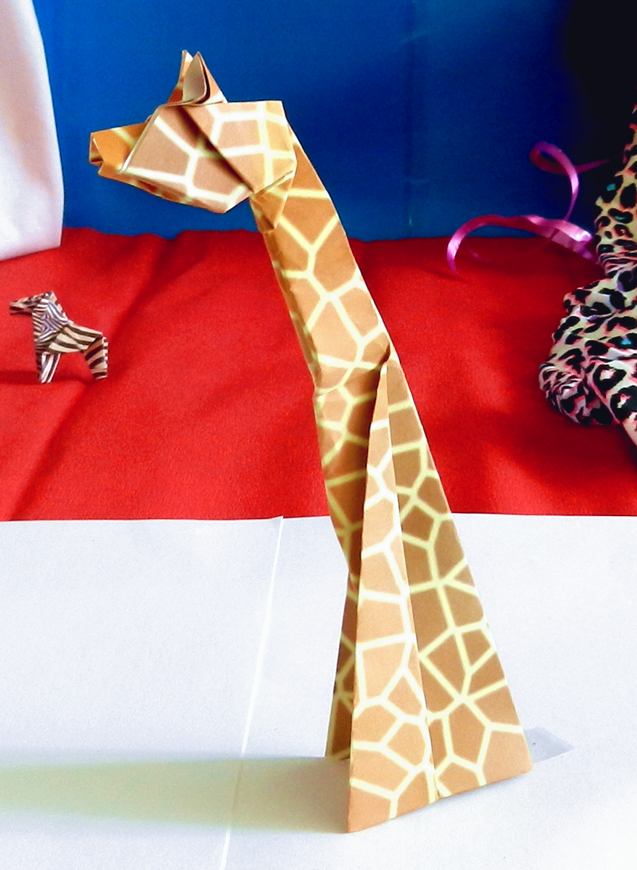Origami giraffe decoration