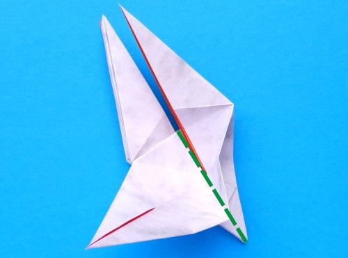 Een Origami gans vouwen