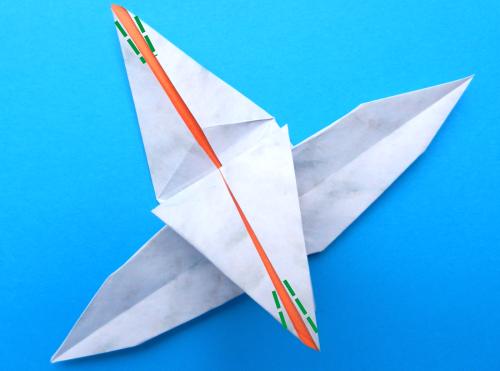 Een Origami gans vouwen