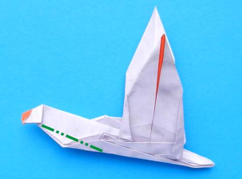 Een Origami gans vouwen