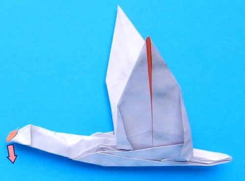 Een Origami gans vouwen