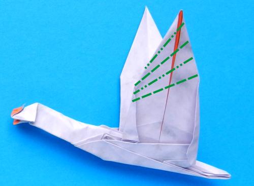 Een Origami gans vouwen