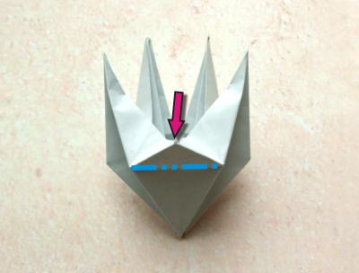 diagrammen voor een origami sprinkhaan