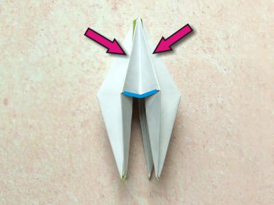 diagrammen voor een origami sprinkhaan