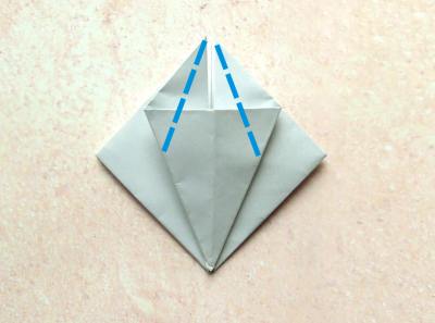 diagrammen voor een origami sprinkhaan