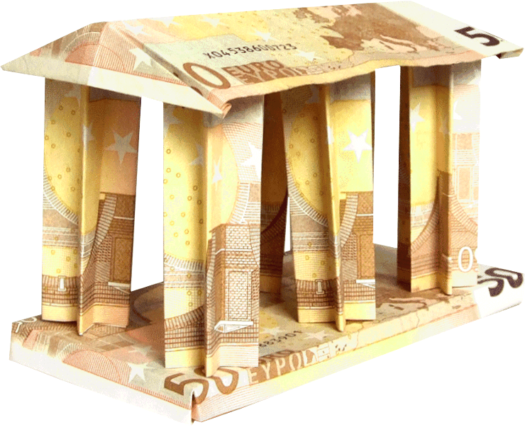 Money Origami Greek Temple