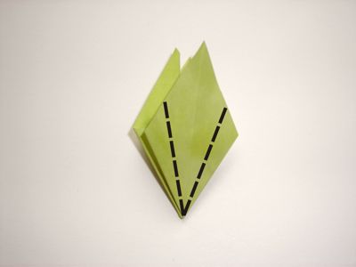 groene origami bloem