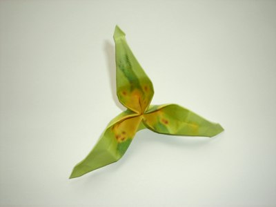 diagrammen voor een groene origami bloem