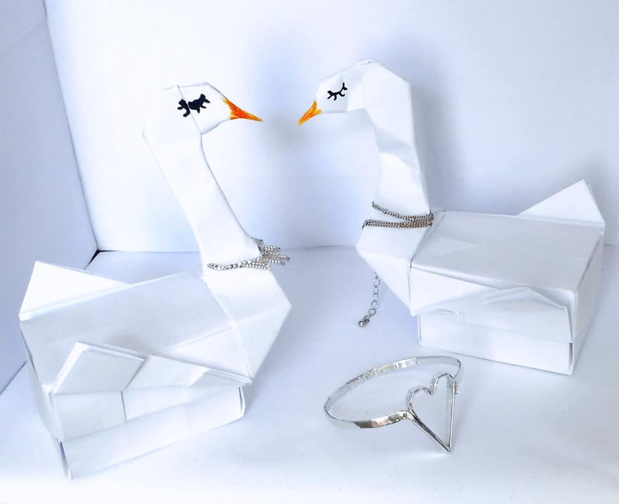 Origami Swan Boxes