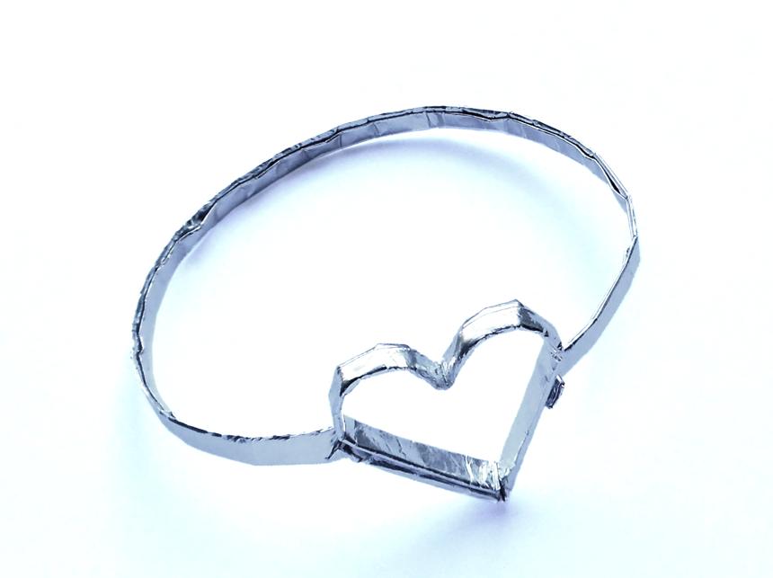 Origami heart bangle