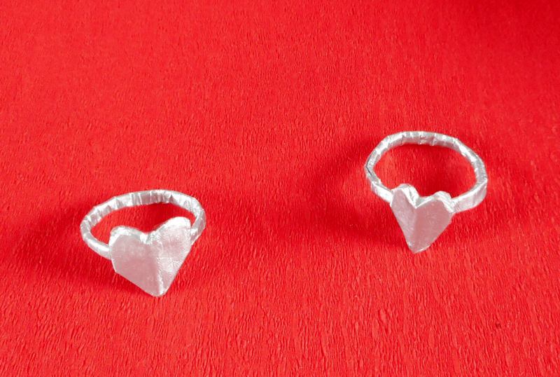 Origami Heart Rings