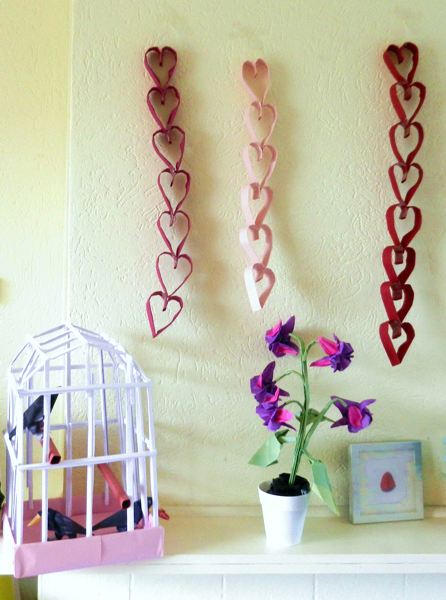 Paper origami Heart Garlands