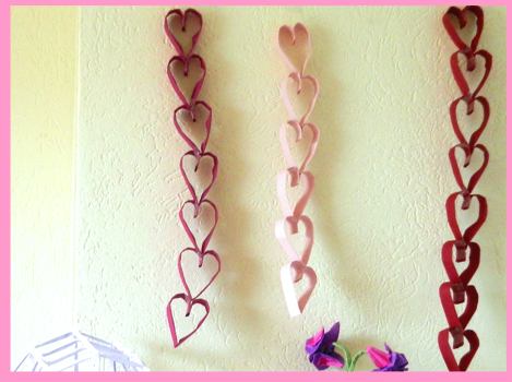 Paper hearts garland