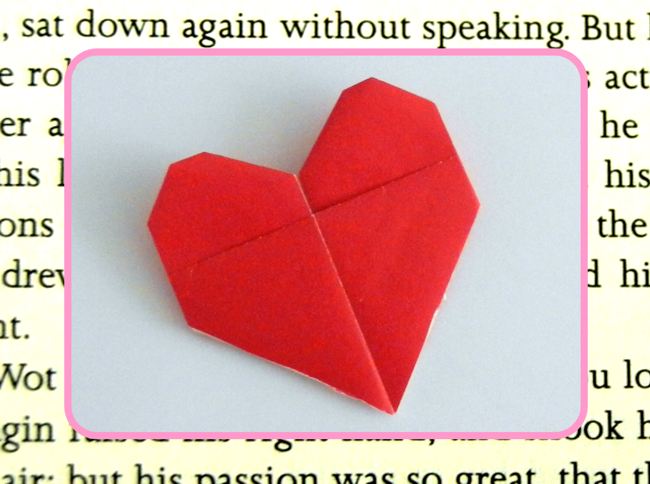 Origami Heart shaped Bookmark