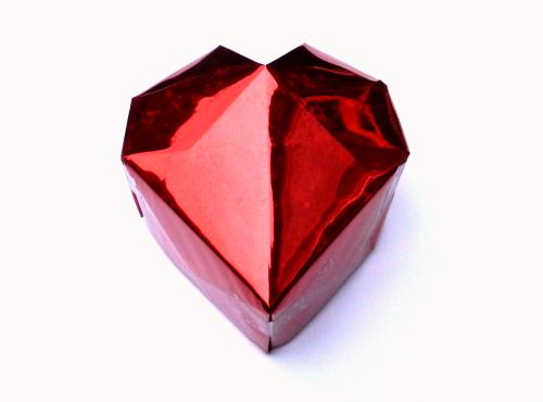 Origami heart shaped box