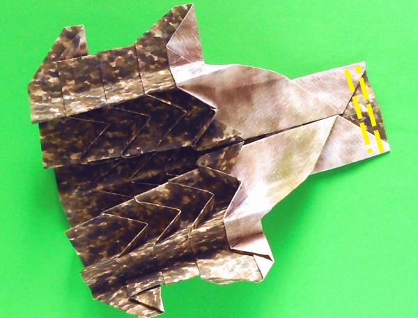 Origami egel vouwen