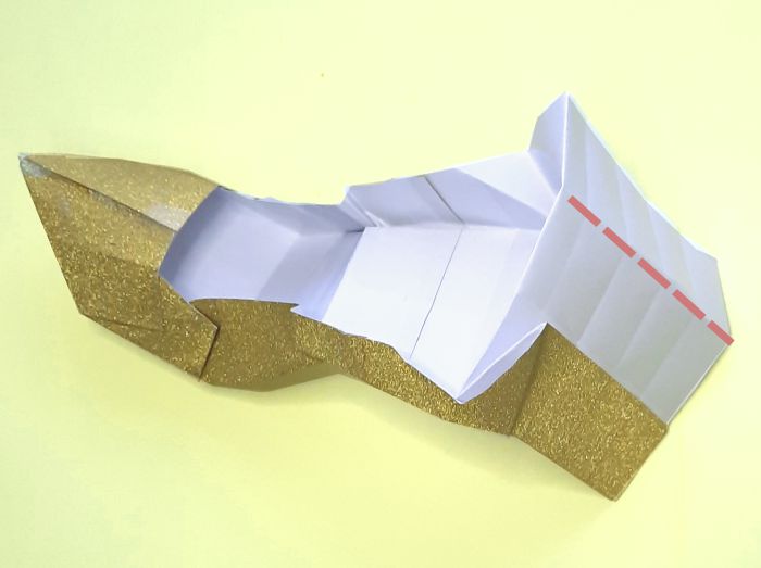 Origami hoge hakken vouwen
