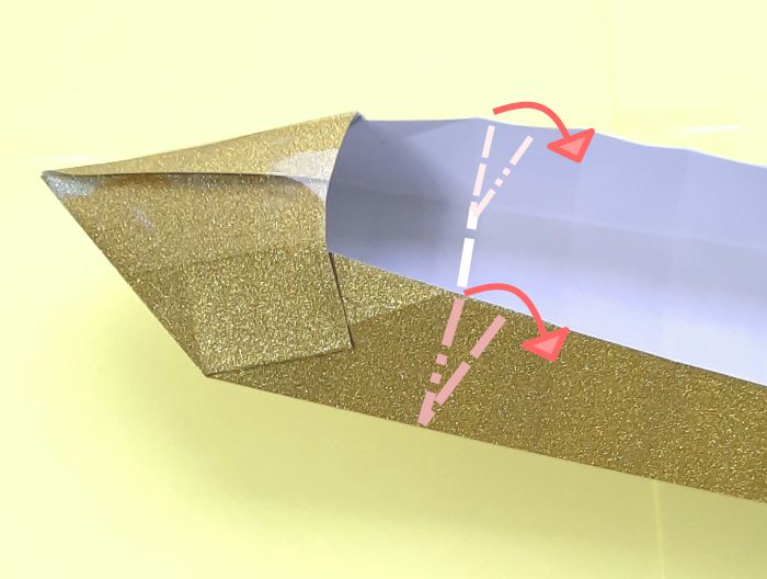 Origami hoge hakken vouwen