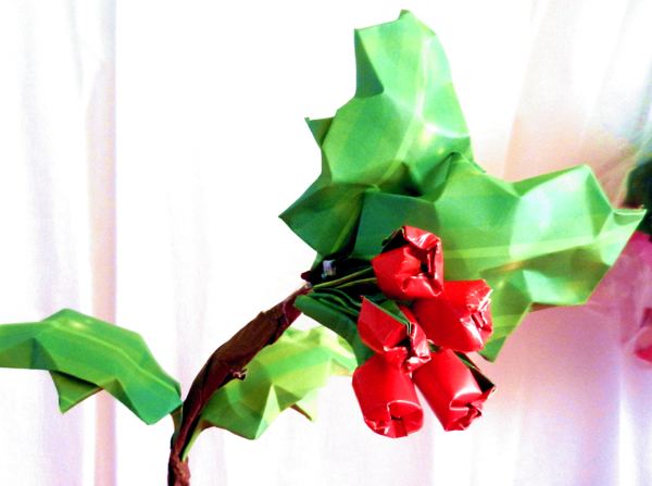 Origami holly