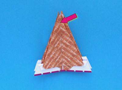 instructions for folding an origami ice cream