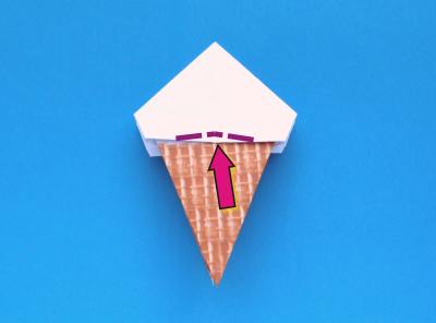 instructions for folding an origami ice cream