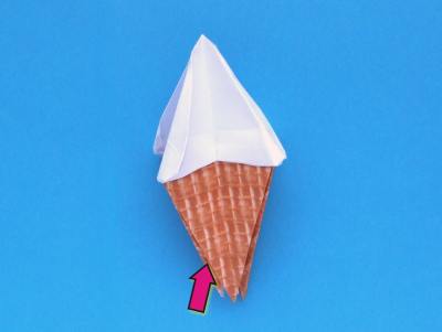 instructions for folding an origami ice cream