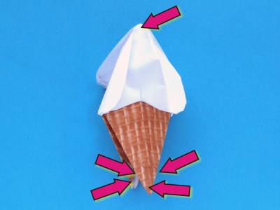 instructions for folding an origami ice cream