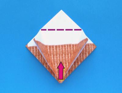 instructions for folding an origami ice cream