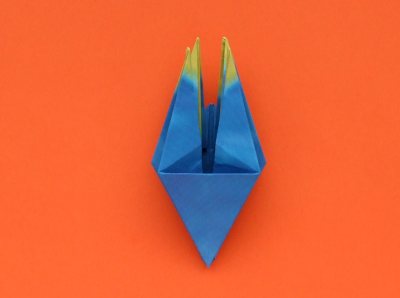 uitleg om een origami Iris te vouwen