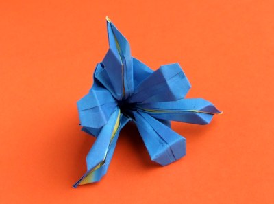 blue origami iris blue origami iris