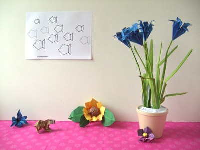 kawaii origami Iris bloemen