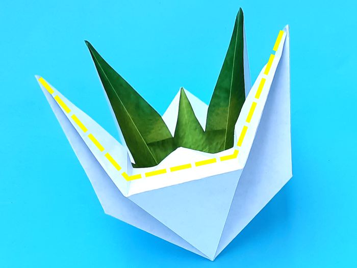 Origami Zangbrilvogel vouwen