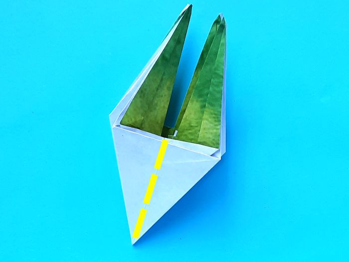 Origami Zangbrilvogel vouwen