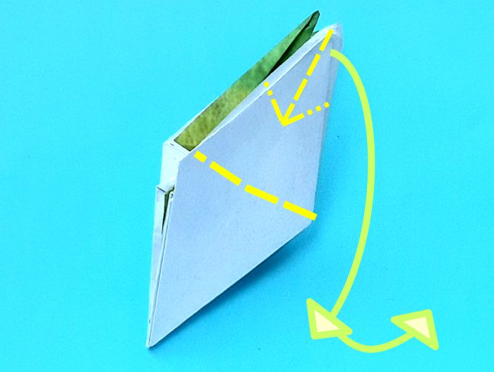Origami Zangbrilvogel vouwen