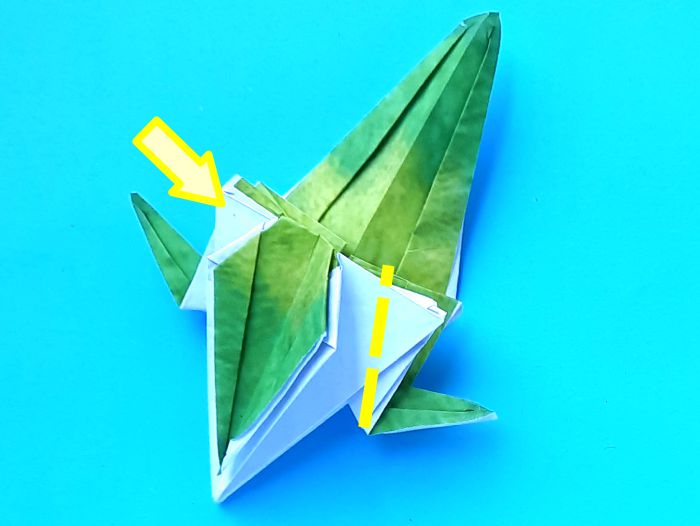 Origami Zangbrilvogel vouwen