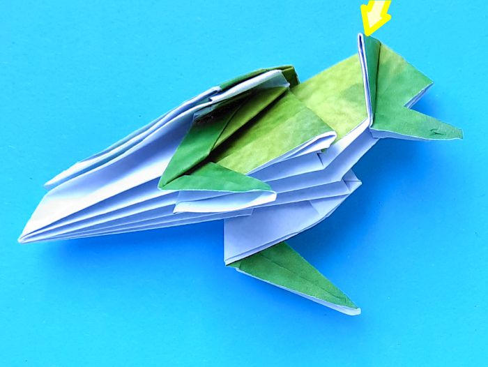 Origami Zangbrilvogel vouwen