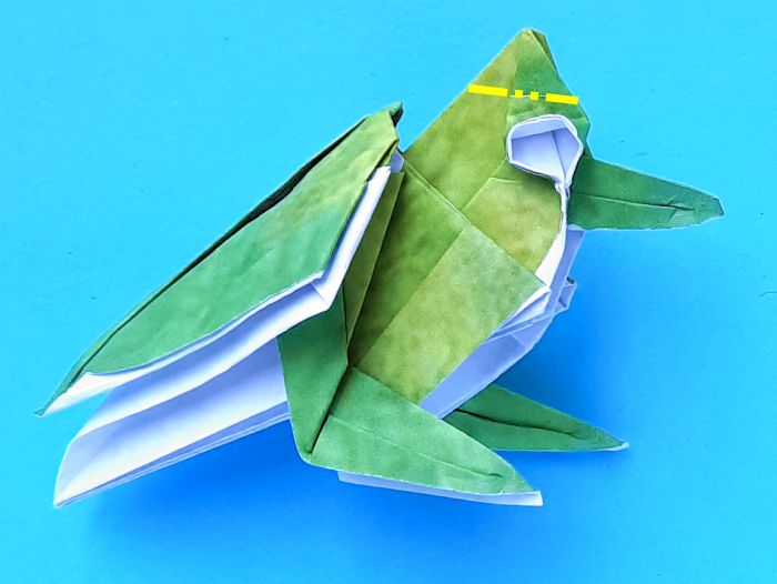 Origami Zangbrilvogel vouwen