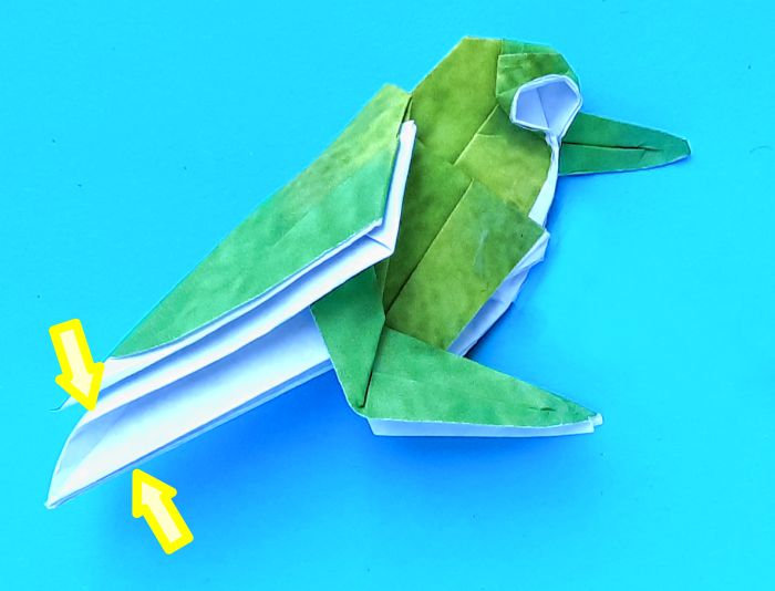 Origami Zangbrilvogel vouwen