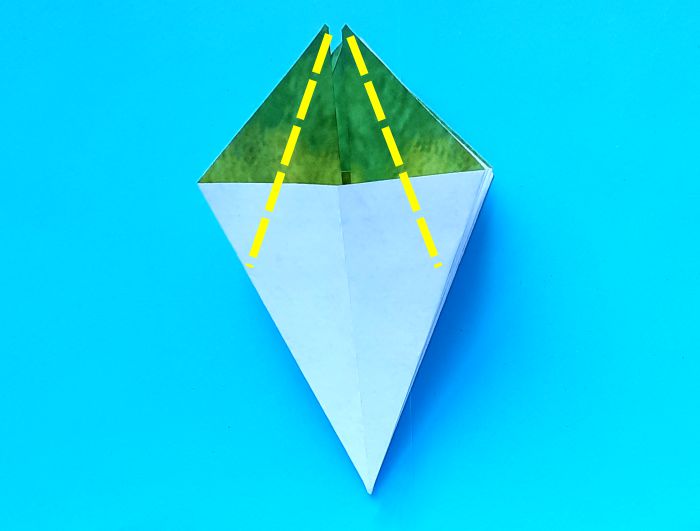 Origami Zangbrilvogel vouwen