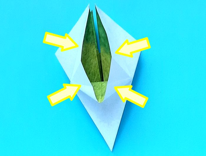 Origami Zangbrilvogel vouwen