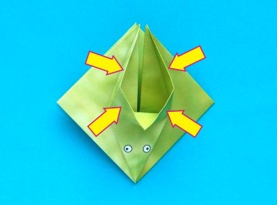 Origami Kikker vouwen