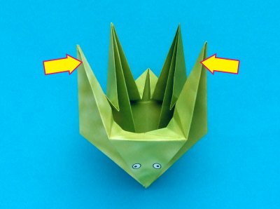 Origami Kikker vouwen