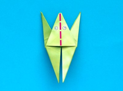 Origami Kikker vouwen