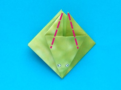 Origami Kikker vouwen