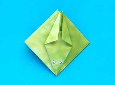 Origami Kikker vouwen