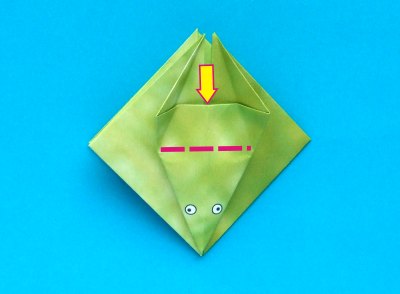 Origami Kikker vouwen