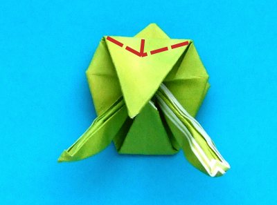 zelf een springende origami kikker maken