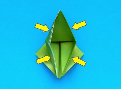 zelf een springende origami kikker maken